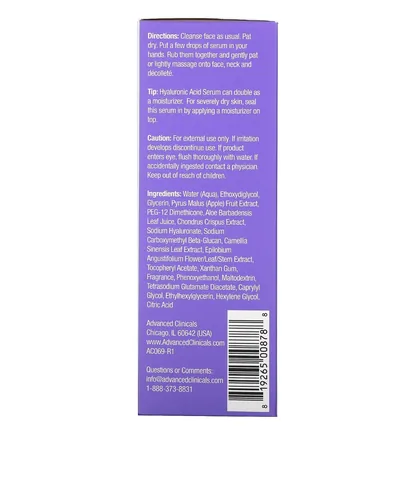 Advanced Clinicals Hyaluronic Serum Instant Skin Hydrator 52 ml