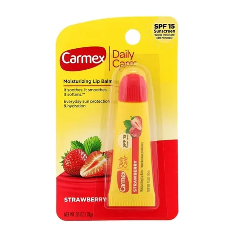 Carmex مرطب شفاه كارمكس بنكهة الفراولة بعامل حماية من الشمس ١٥ ١٠ غرام