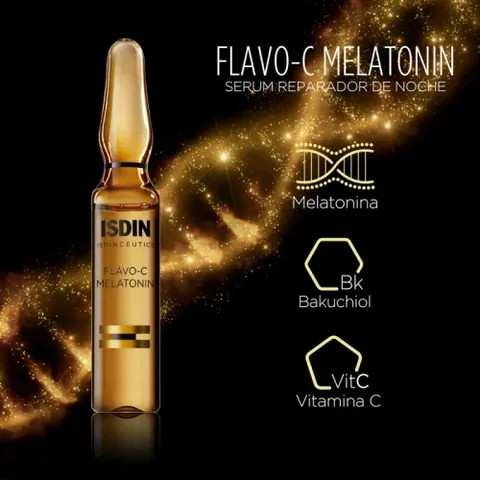 Night Melatonin Repair Serum, 10 Ampoules by Isdin 2 ml