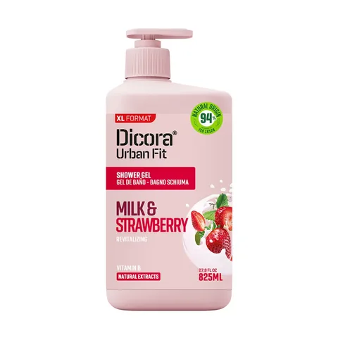 Dicora Urban Fit Shower Gel Vitamin B Strawberry And Milk 825 ml