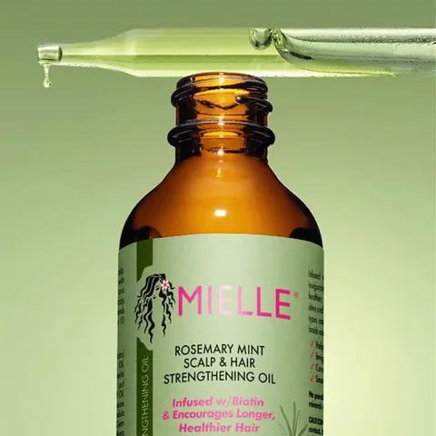 Mielle Organics عرض زيت اكليل الجبل والنعناع من ميلي أورجانيكس، ثلاث عبوات 59 مل