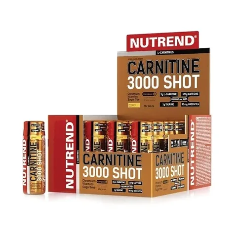 Nutrend Carnitin Shot 3000mg | 20 Ampullen für Energie & Stoffwechsel
