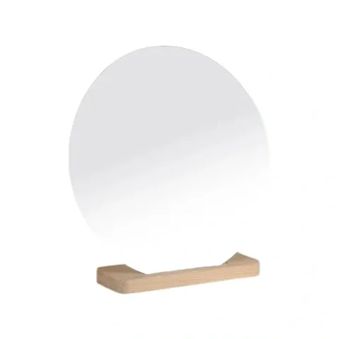 Evcazim runder asymmetrischer Holz-Make-up-Spiegel - 30 cm