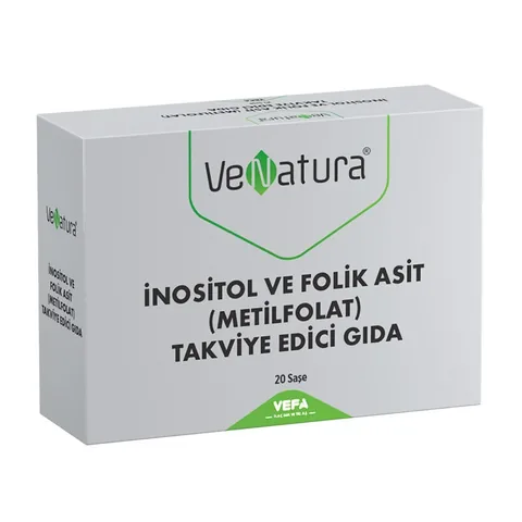 VeNatura فيناتورا إينوزيتول وحمض الفوليك (ميثيل فولات) 20 كيسًا