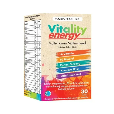 Tab Vitamins Vitality Energy Multivitamin 30 tablets