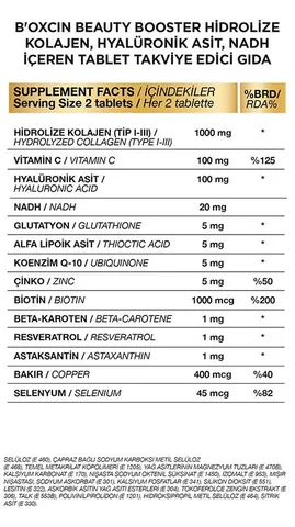 Bioxcin Beauty Booster Kolajen NADH++CoQ10 60 Tablet