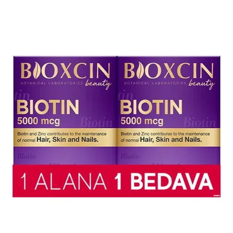 Bioxcin Biotin 5000 mcg Nahrungsergänzungsmittel - 2x30 Tabletten, BOGO Kostenlos