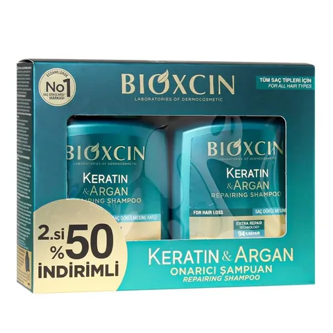 Bioxcin Keratin & Argan Repair Shampoo 2x300ml