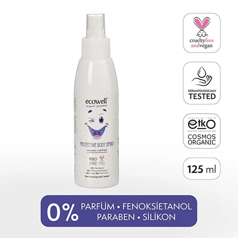 Ecowell 125ml Schutz Körperspray - Umweltfreundlicher Schutz