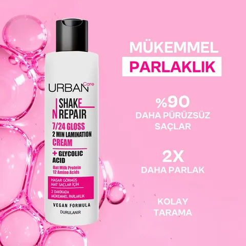 Urban Care Shake N Repair 7-24 Gloss Lamination Shine Effect Rinse-Off Care Cream 200 ml