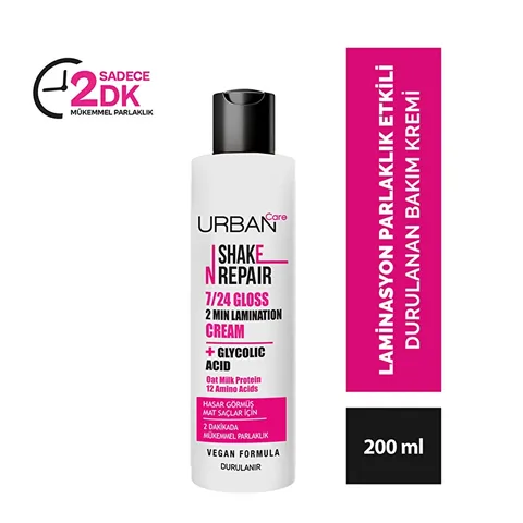 Urban Care Shake N Repair 7-24 Gloss Lamination Shine Effect Rinse-Off Care Cream 200 ml