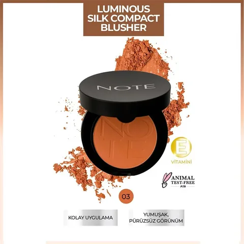 Компактный румяна Luminous Silk 03 коралловый от Note