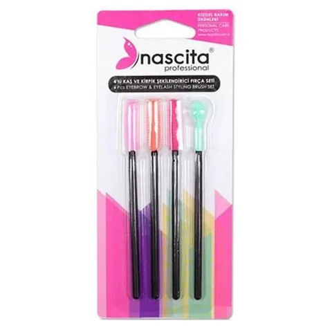 Nascita مجموعة فرش الحواجب والرموش من ناسيتا، 4 قطع