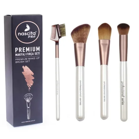 Набор профессиональных кистей для макияжа Nascita Pro Premium из 4 штук