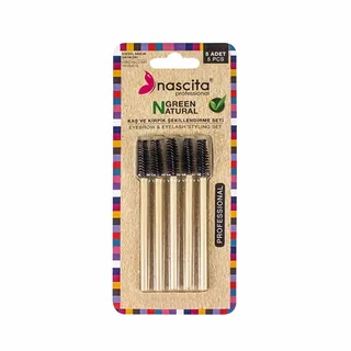 Nascita umweltfreundliches Bambus-Mascara-Pinsel-Set 5er