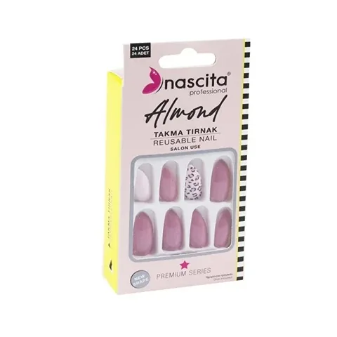 Набор накладных ногтей Nascita 24 цвета миндаля