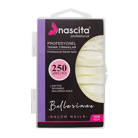 Nascita أظافر ناسيتا الصناعية 250 قطعة في علبة (راقصة الباليه)