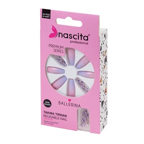 Nascita أظافر ناسيتا باليرينا الصناعية، 24 قطعة