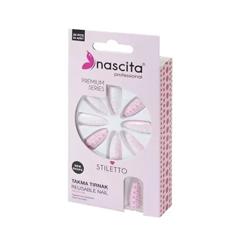 Накладные ногти Nascita 24 Стилетто Цветные - Премиум Качество