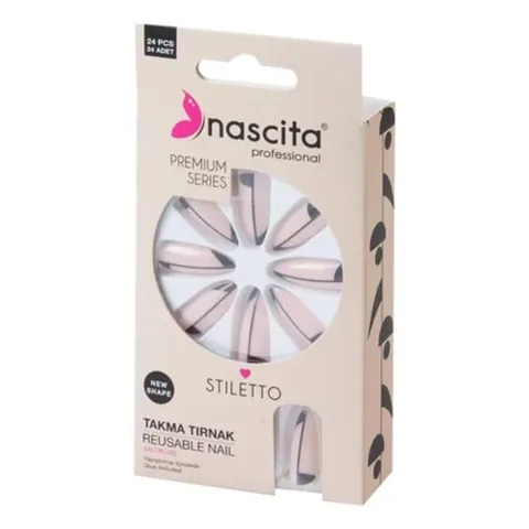Nascita مجموعة أظافر ناسيتا ٢٤ الفاخرة الملونة ذات الخنجر