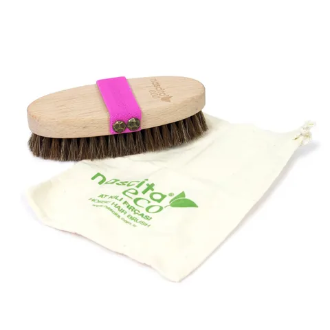 Nascita Pink Pferdehaarbürste für sanfte Pflege und Styling