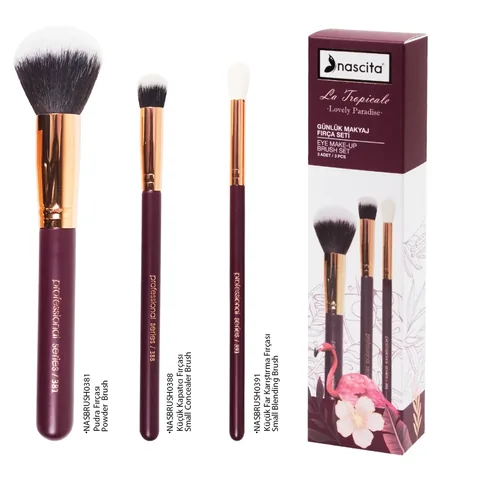 Nascita La Tropicale Daily Makeup Brush Set Of 3 claret Red 93