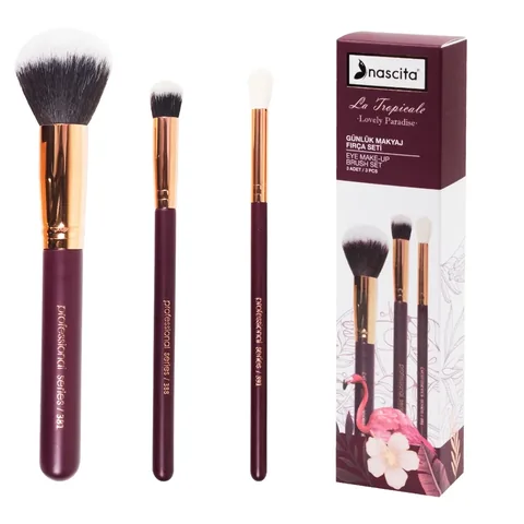 Nascita La Tropicale Daily Makeup Brush Set Of 3 claret Red 93