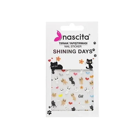 Наклейка для ногтей "Красивый кот" 1 шт от Nascita