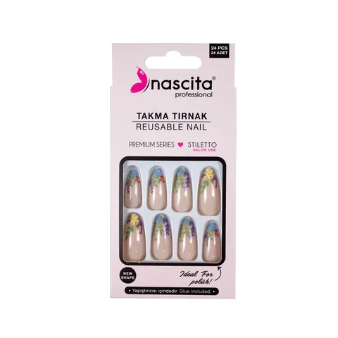 Nascita Florale Künstliche Nägel - 24 Stück