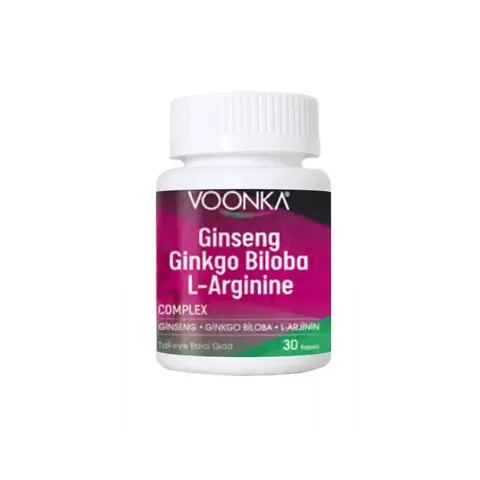 Voonka Ginseng, Ginkgo and L-Arginine Food Supplement 30 capsules