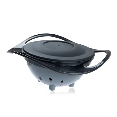 Babyjem 360° Auslaufsichere Babyplatte mit Deckel - Grau