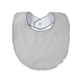 Babyjem Gray Muslin Bib with Teething Ring - Soft Cotton & Absorbent