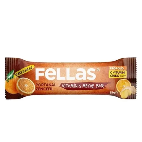 Fellas Vitamin- und Fruchtriegel - Orange Ingwer Snack 35g