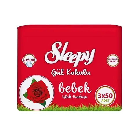 Schlafendes Baby Feuchttücher - 3er Pack 50 Floral Dufttücher