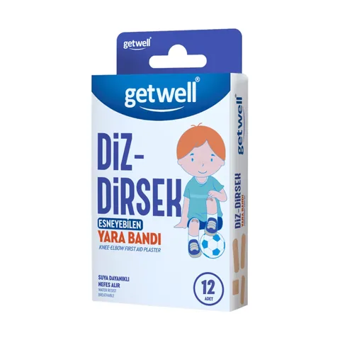 Getwell 12-teiliges Knie- und Ellenbogenpflaster - Wasserabweisend und Atmungsaktiv