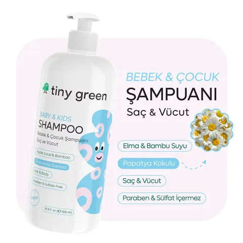 Tiny Green Baby And Child Hair And Body Shampoo Chamomile Scented 500 ml