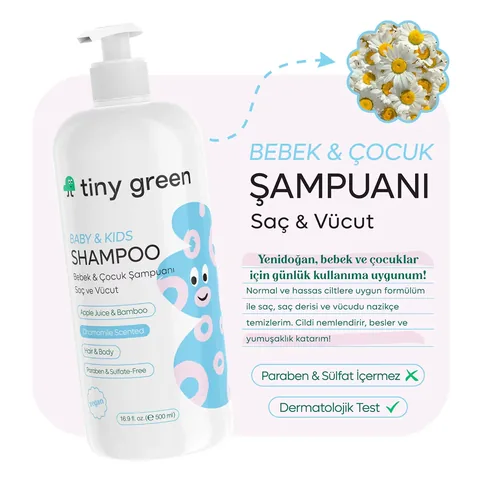 Tiny Green Baby And Child Hair And Body Shampoo Chamomile Scented 500 ml