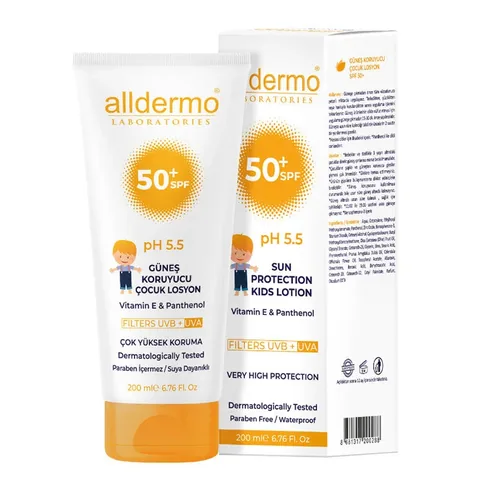 Детский солнцезащитный лосьон Alldermo SPF 50 200 мл
