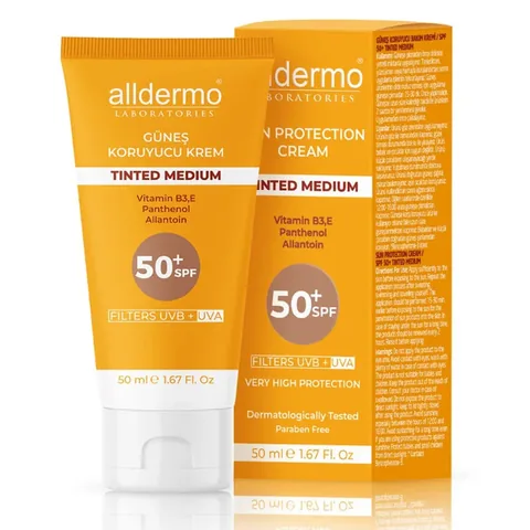 Увлажняющий тональный солнцезащитный крем SPF 50+ 50 мл от Alldermo