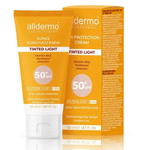Крем для загара Alldermo SPF50+ 50 мл | Тонированный светлый