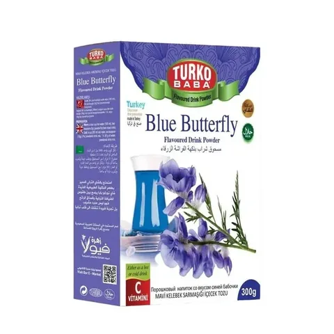 Blauer Schmetterlingsgeschmack Getränkepulver, heiß oder kalt, 300g von Turko Baba