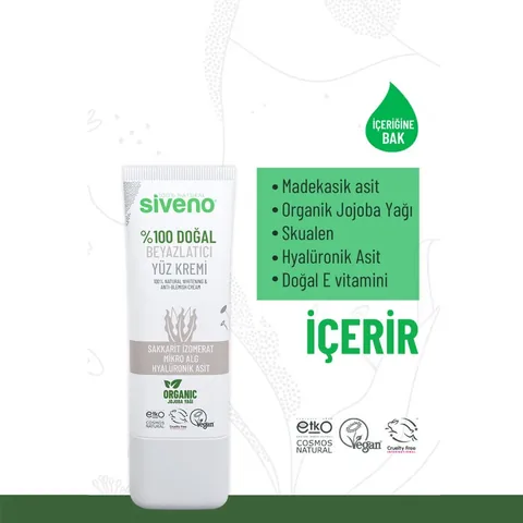 Siveno %100 Natural Whitening Face Cream 30 ml