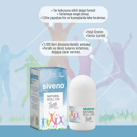 Siveno Natürlicher Roll-On Deodorant für Teens Unisex 50 ml