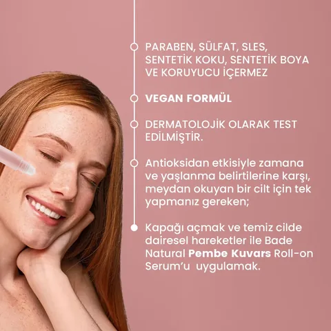 Bade Natural Rose Quartz Serum Roll-On 10 ml - Antioxidant & Vegan