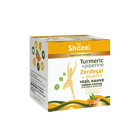 Shazel Grüner Kaffee Kurkuma Mischung mit schwarzem Pfeffer & Zimt
