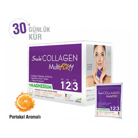 Suda Kollagen Multiform+ mit Magnesium - Orangen Geschmack 30x15g