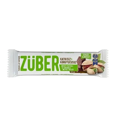 Zuber Natur Frucht Dessert Riegel mit Pistazie & Kakao 40g