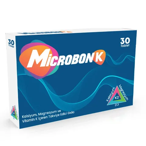 Microbon K Dietary Supplement with Calcium, Magnesium and Vitamin K 30 Tablet