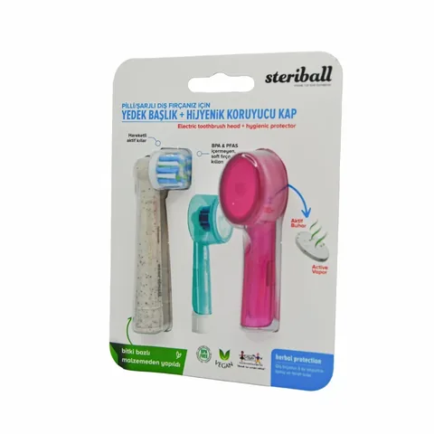 Replacement Head + Hygienic Protective Cap for your Streriball Rechargeable Electric Toothbrush