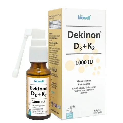 Биовелл Декенон D3 + K2 1000 МЕ спрей 20 мл
